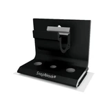 SnapNrack black metal solar mounting bracket with  three mounting holes for rooftop PV installations.
