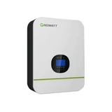 Front left view of Growatt 3kW Stackable Off-Grid Inverter with integrated MPPT solar charge controller showing indicator lights and screen