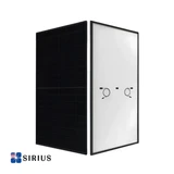 Sirius PV 450W monofacial solar panel front and back with white backsheet on white background