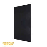 Front-facing Indepwr 450W Bifacial Solar Panel, tilted left and facing right.