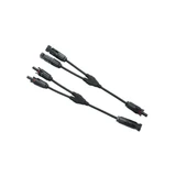 Pair of black solar PV branch connector cables with MC4-style connectors for connecting multiple solar panels.