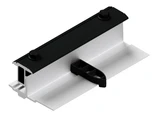 Angled view of the SnapNrack TopSpeed™ Universal Link for securing multiple lengths of solar panel skirting