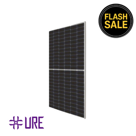 Flash Sale URE Peach 390W Solar Panel FAce front with a right tilt 