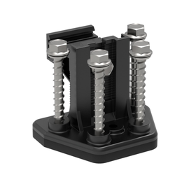 Cast Aluminum Rail adjustable solar mounting bracket with four stainless steel lag screws 