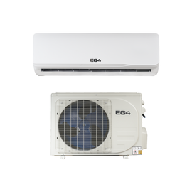 EG4 12k BTU Hybrid Solar Mini-Split AC/DC R32 – energy-efficient air conditioner and heat pump system featuring indoor and outdoor units for solar or grid-powered operation.