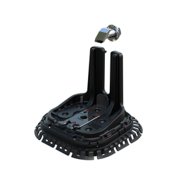 Pegasus InstaFlash2 Black with flashing base and stainless bolt for secure, watertight solar roof mounting on shingle roofs.