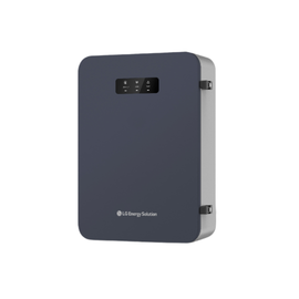 LG Energy Solution automatic backup device with dark gray wall-mounted enclosure and front status indicator panel.