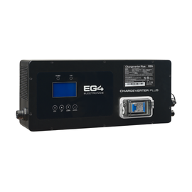 EG4 Chargeverter Plus 48V battery charger with LCD display, control buttons, and AC input. 