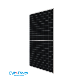 Front tilted view of black CW solar panel 