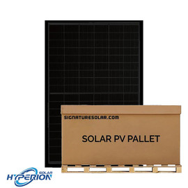 14.2kW Pallet - Hyperion 395W Bifacial Solar Panel (Black) | Up to 495W with Bifacial Gain | Full Pallet (36) - 12.2kW Total