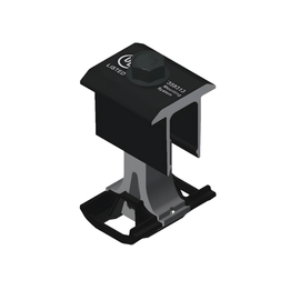 SnapNrack snap-in wire retention clip in black for securing solar conductors inside rail channels.