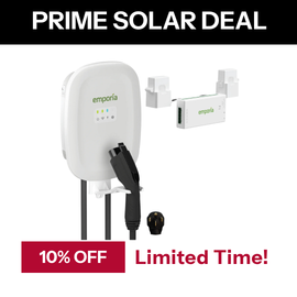 White Emporia EV Charger with PowerSmart Load Management pRIME DAYS 