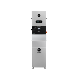 front view of EG4 12000XP Off-grid Inverter and 314Ah WallMount battery with conduit box