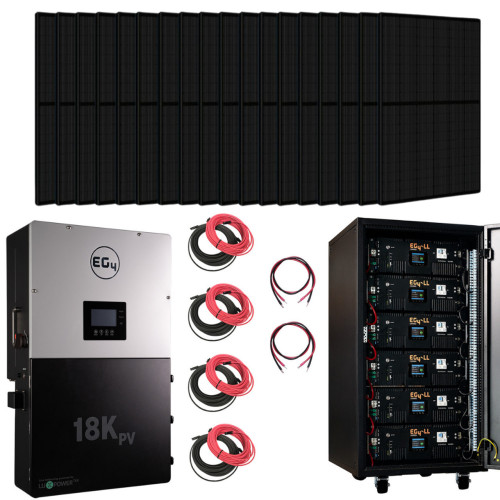Complete Hybrid Solar Kit - 12,000W 120/240V Output  + 30.72kWh EG4 Lithium Powerwall [KIT-E0005]