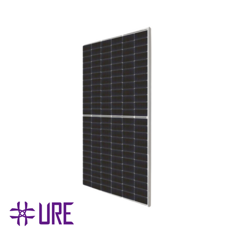 URE Peach 390W Solar Panel FAce front with a right tilt 
