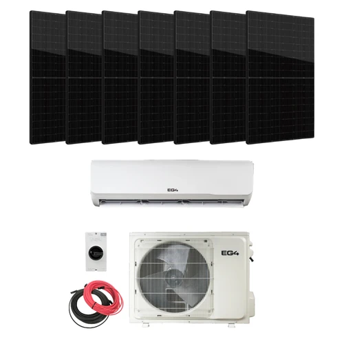 EG4 24k BTU R32 Mini Split with PV wire, IMO Disconnect, and 7 solar panels