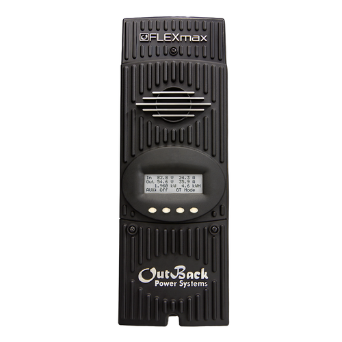 OutBack Power Black Charge Controller with white background 