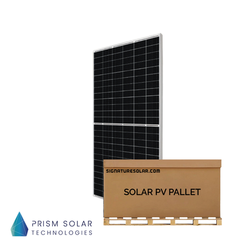 Front facing view of Pallet Prism Monofacial Solar Panel on a white background.