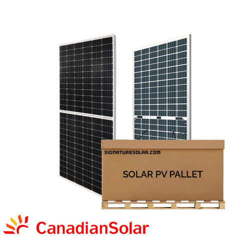 Canadian Solar 13.3kW Pallet - 380W Bifacial Solar Panels (Silver) | Up to 494W with Bifacial Gain | CS3U-380MB-AG | Full Pallet (35 Solar Panels) - 13.3kW Pallet