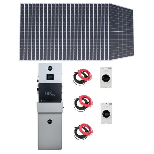 Complete Hybrid Solar Kit - 12 KW AC Output |  Up To 45 kWh Battery Backup | EG4 PowerPro ESS, DIY Solar Kit