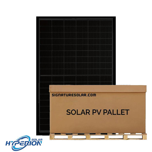 Preorder - 14.2kW Pallet - Hyperion 395W Bifacial Solar Panel (Black) | Up to 495W with Bifacial Gain | Full Pallet (36) - 14.2kW Total