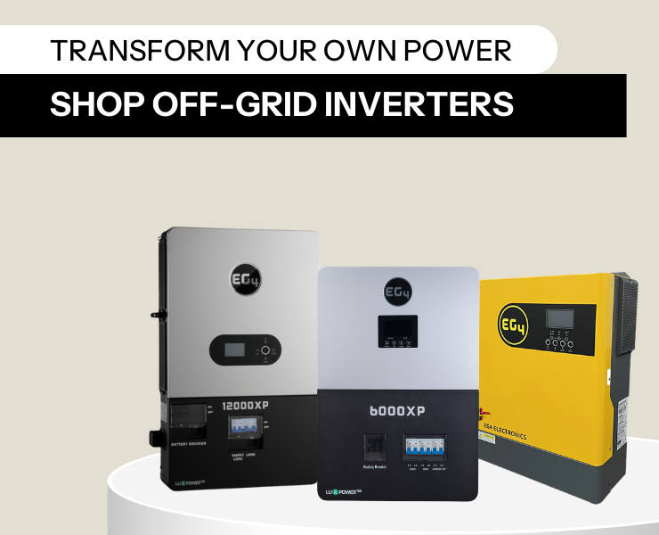 Transform your power with off-grid inverters featuring 12000XP, 6000XP, and 3kW EG4 products