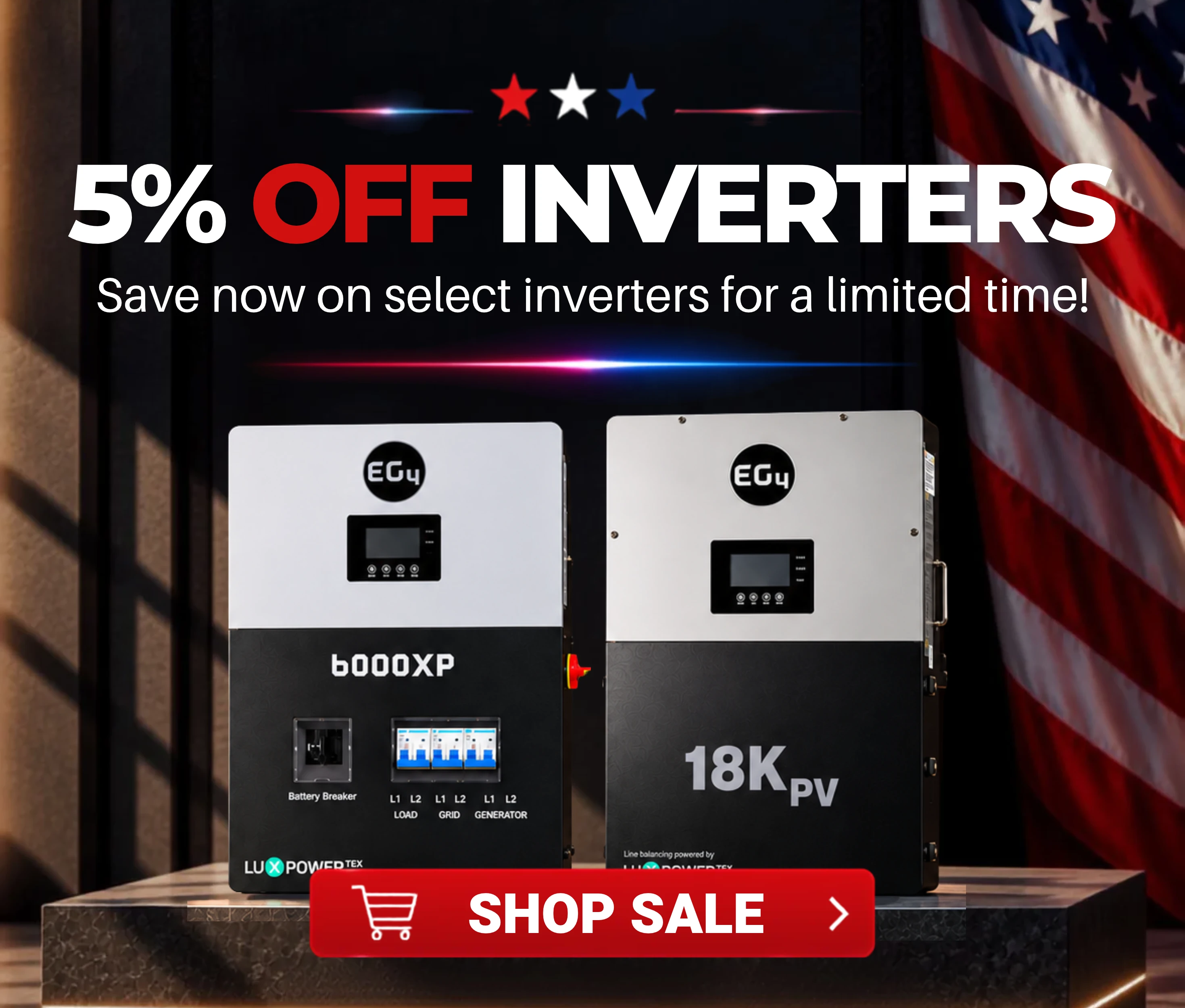 5% off select inverters for a limited time only! Shop the sale now.