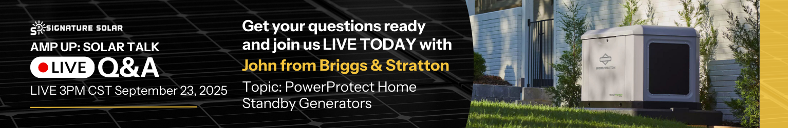 Amp Up: Solar Talk LIVE today at 3PM CST with Briggs & Stratton