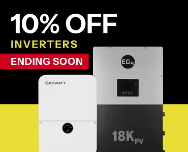 Get 10% off Inverters this weekend only! Showing EG4 18kPV and Growatt inverters. Shop now!