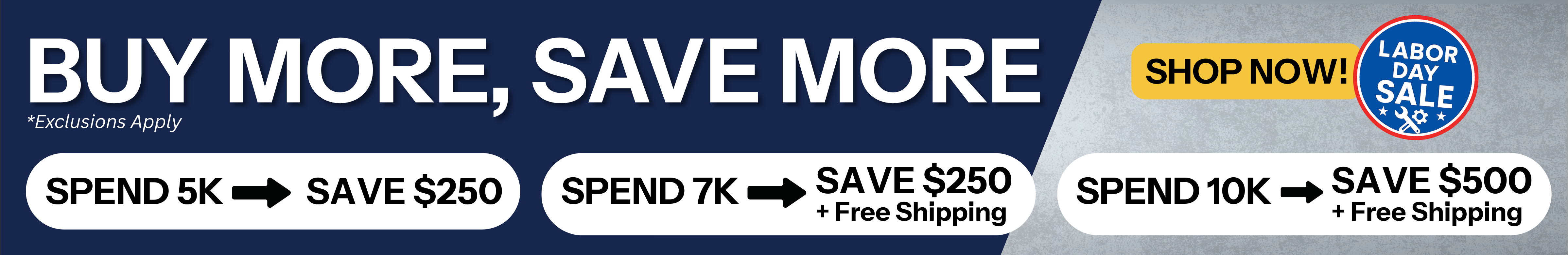 Buy more save more solar Labor Day sale showing pricing. Shop Now CTA.