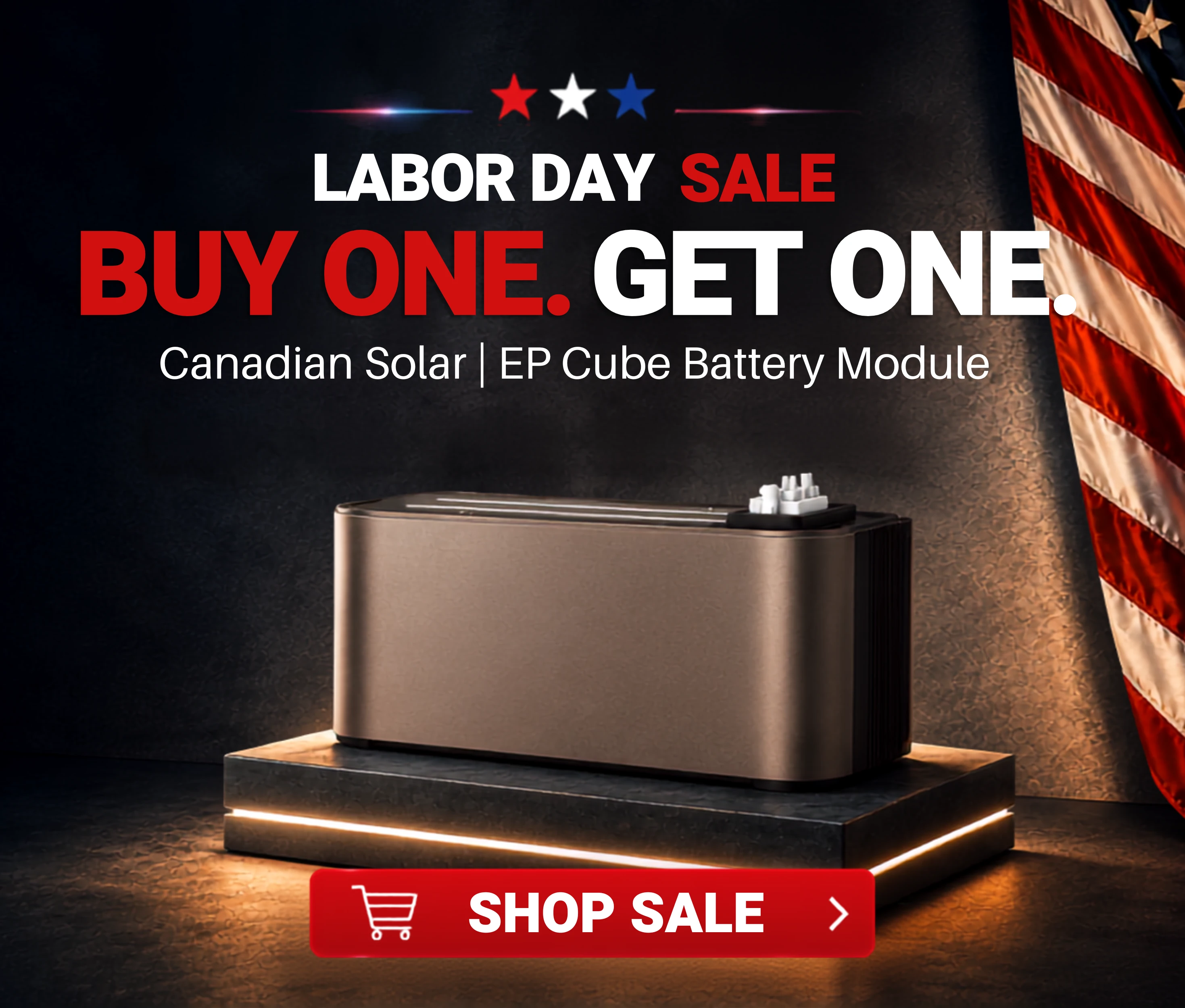 Labor day sale buy one get one Canadian Solar EP Cube Battery Module for a limited time only! Shop the sale now.