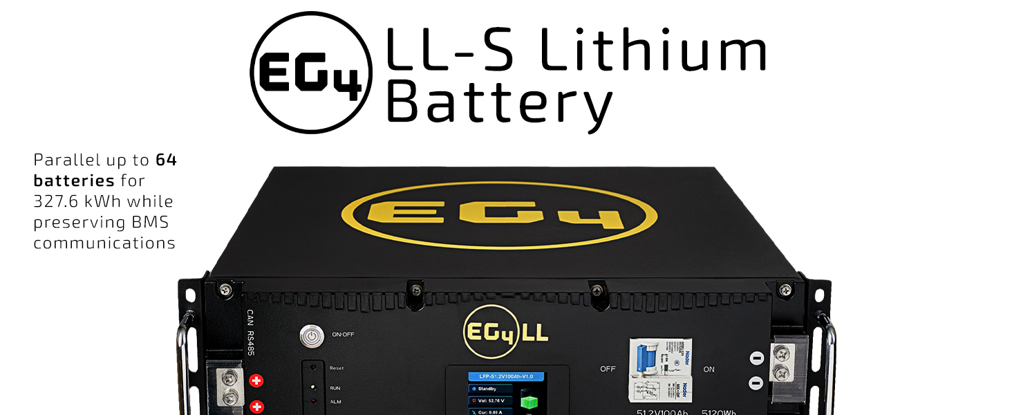 EG4 LL-S Lithium Battery parallel up to 64 batteries for 327.6 kWh