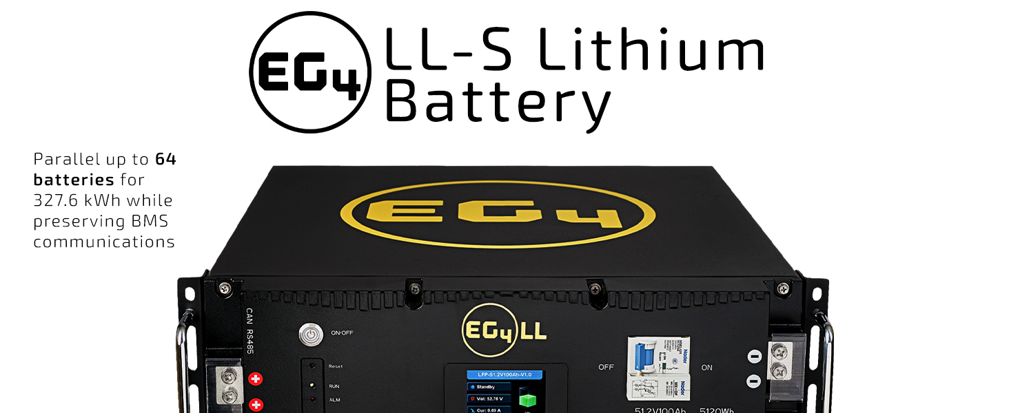 EG4 LL-S Lithium Battery parallel up to 64 batteries for 327.6 kWh 