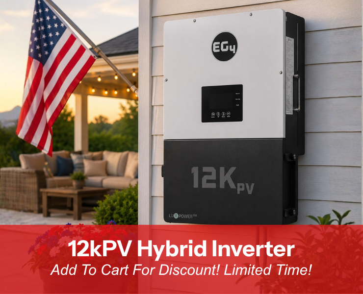 For a limited time only get a discount on the 12K Hybrid Inverter when you add to cart. Shop now!