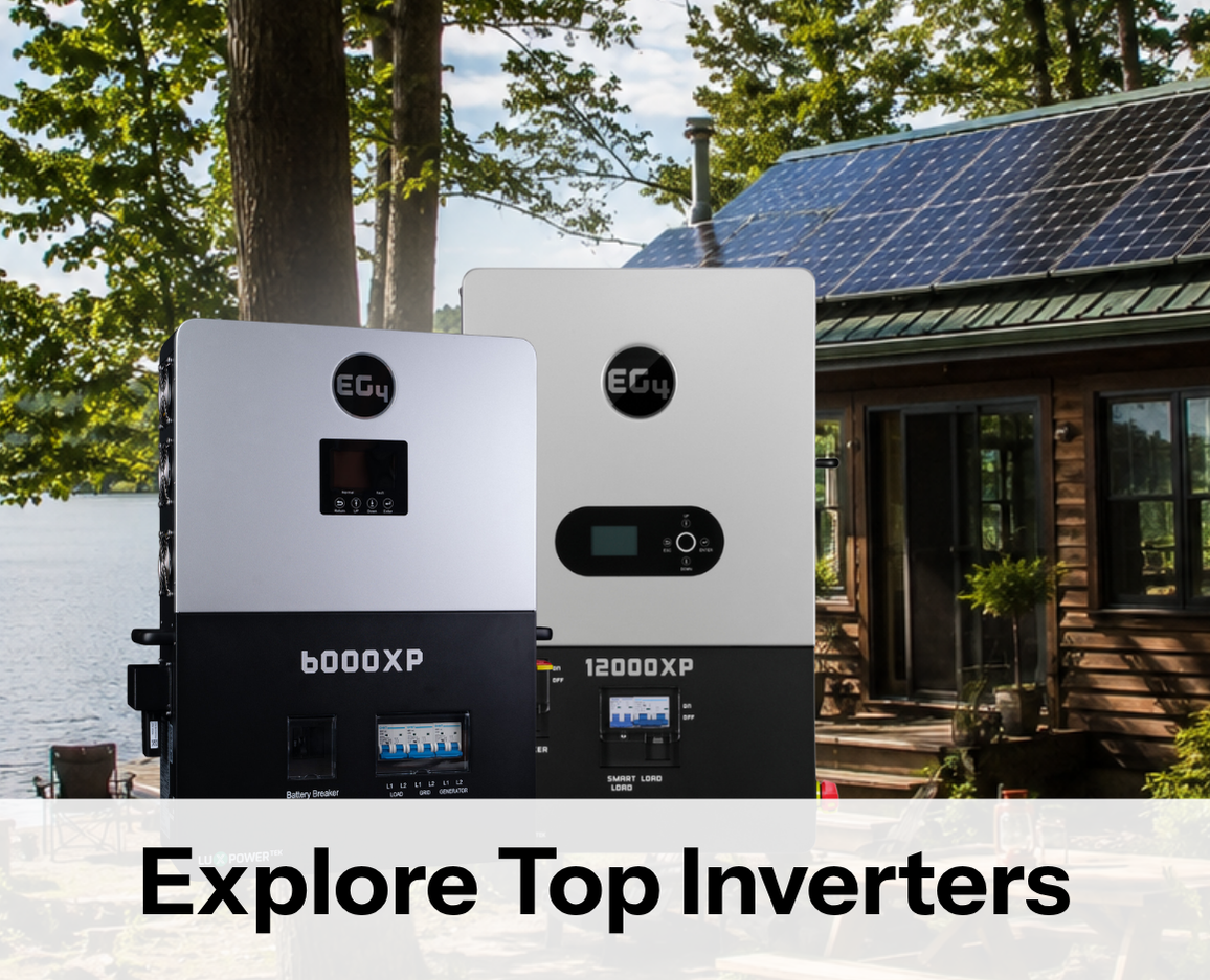 Inverters shown in front of house. Shop top inverters now!