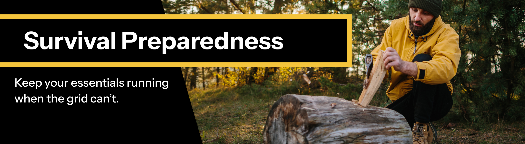 Emergency Preparedness banner with night sky and lightning.