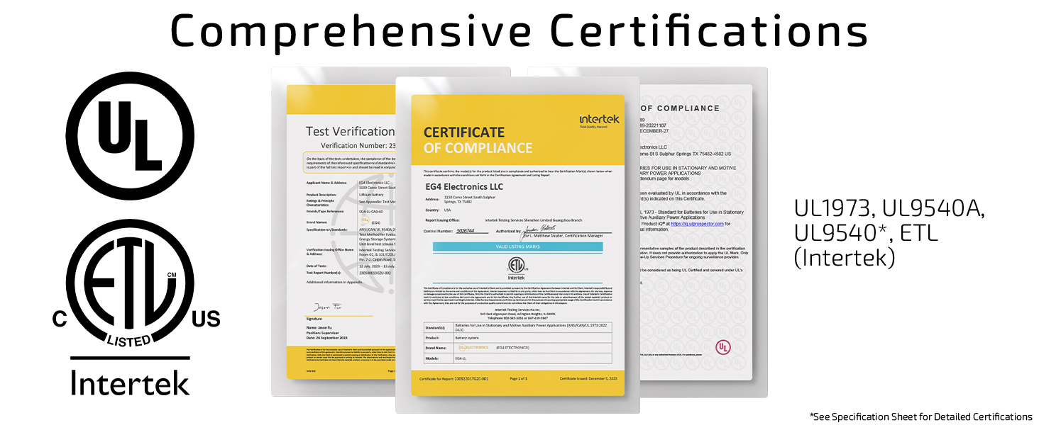 EG4 LL-S Lithium Battery Certifications