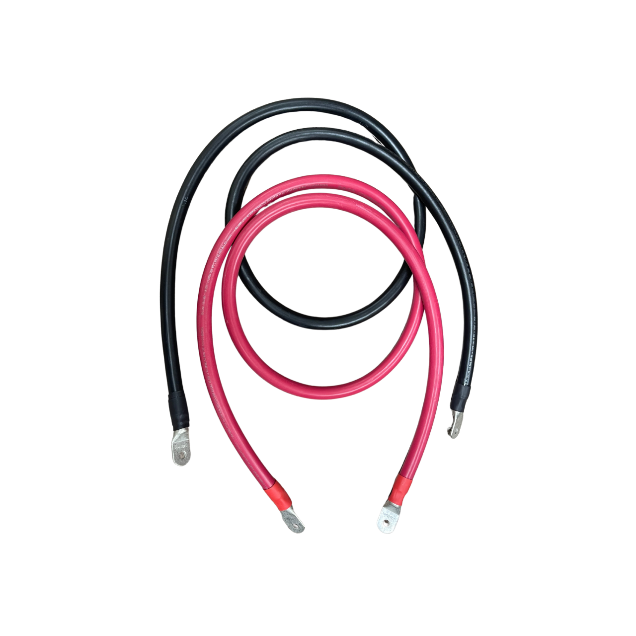 72in 4/0 AWG Battery to Inverter Cables, shown in Black and Red overlayed