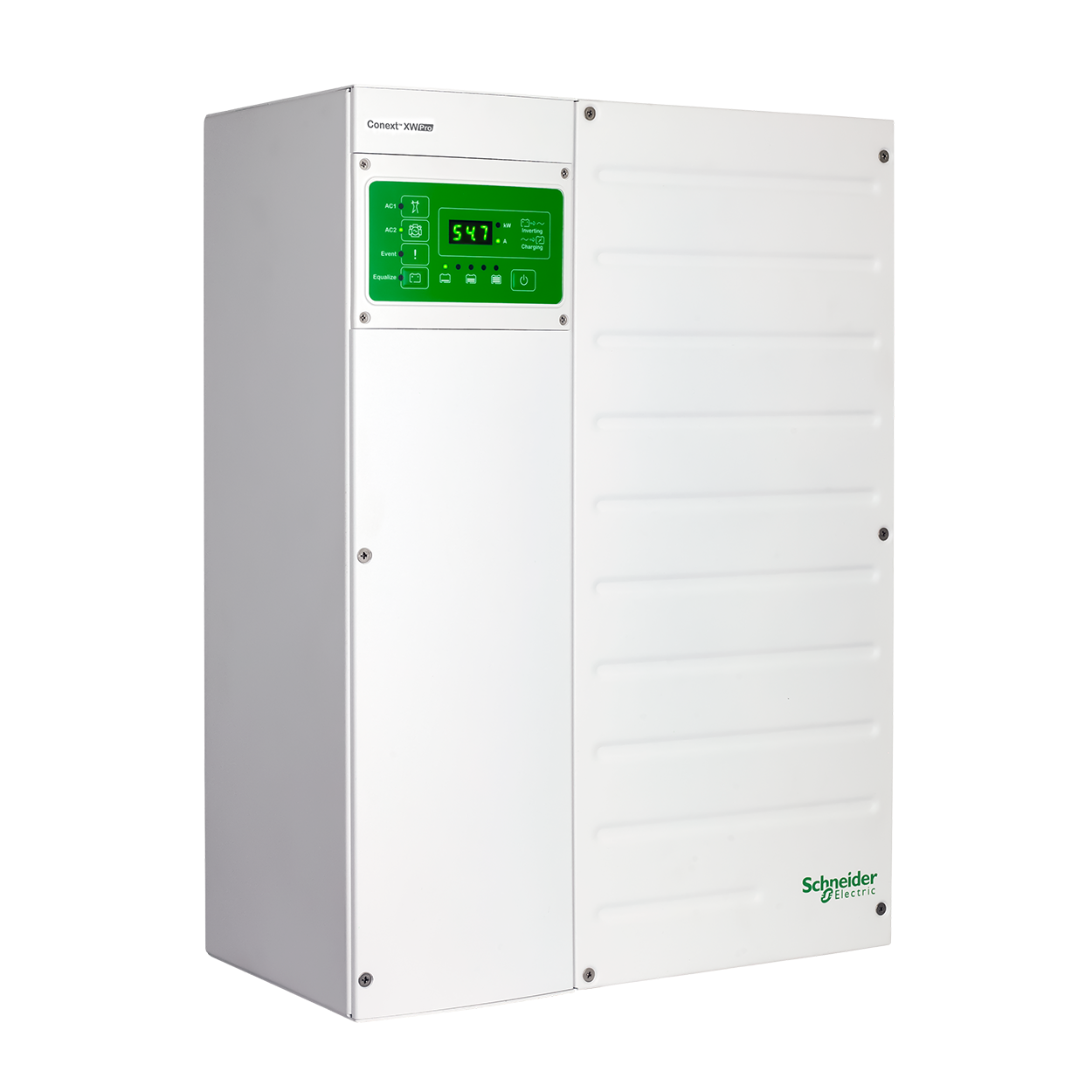 Front left view of Schneider Conext  XW PRO 6.8KW Hybrid Inverter/Charger 48V 120/240V
