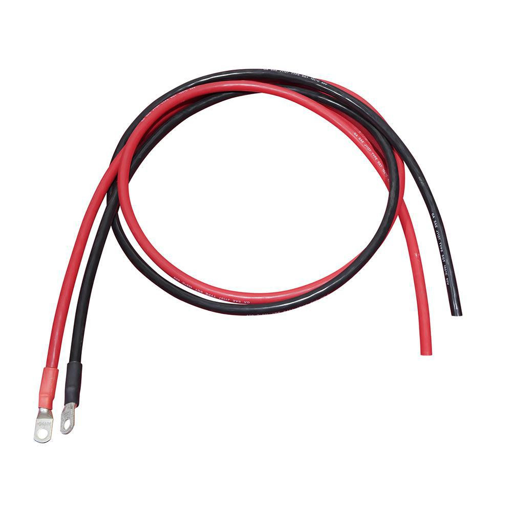 72in 4 AWG Battery to Inverter Cables  black and red coiled overlayed cables