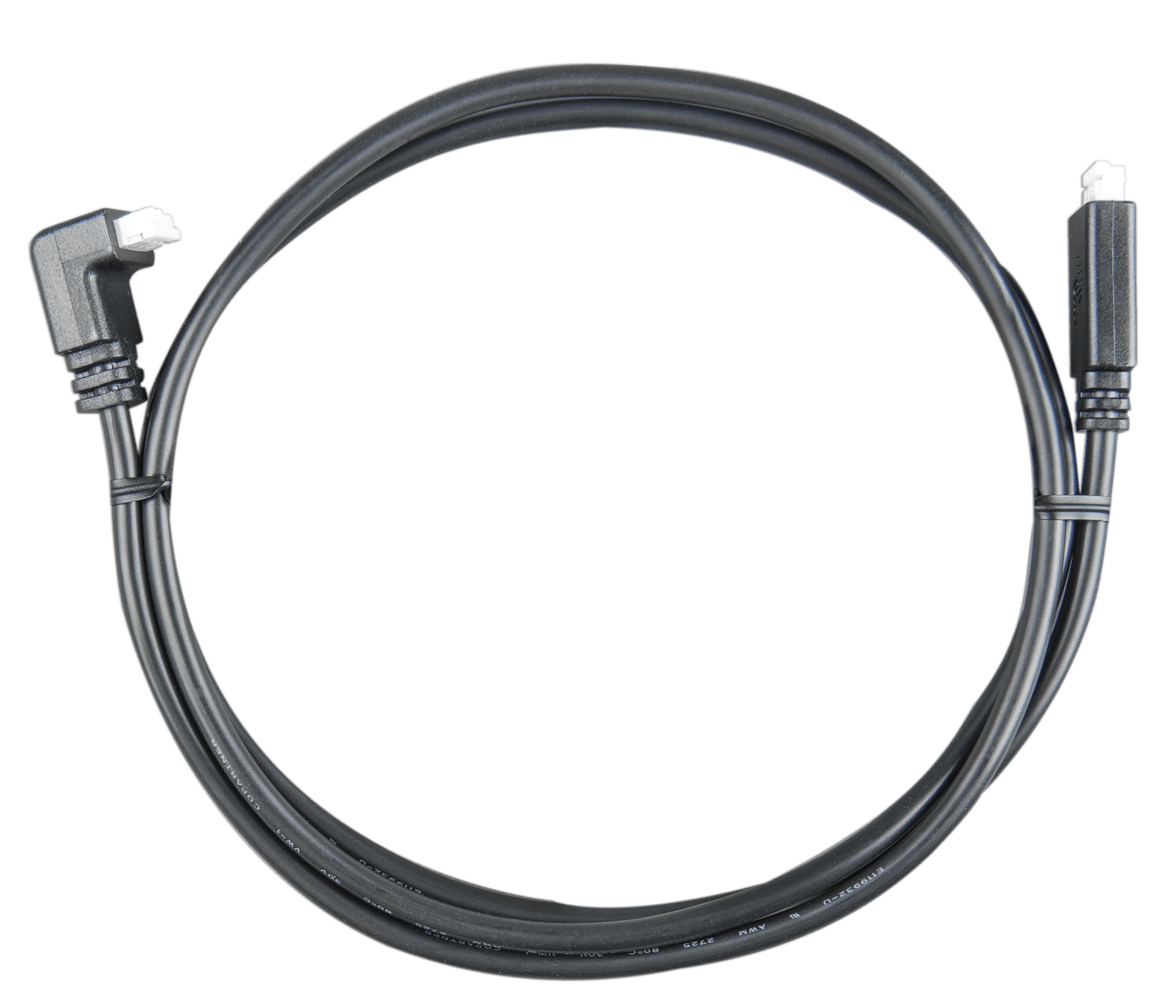 Victron VE.Direct Cable 3m (one side Right Angle connector) coiled black wire