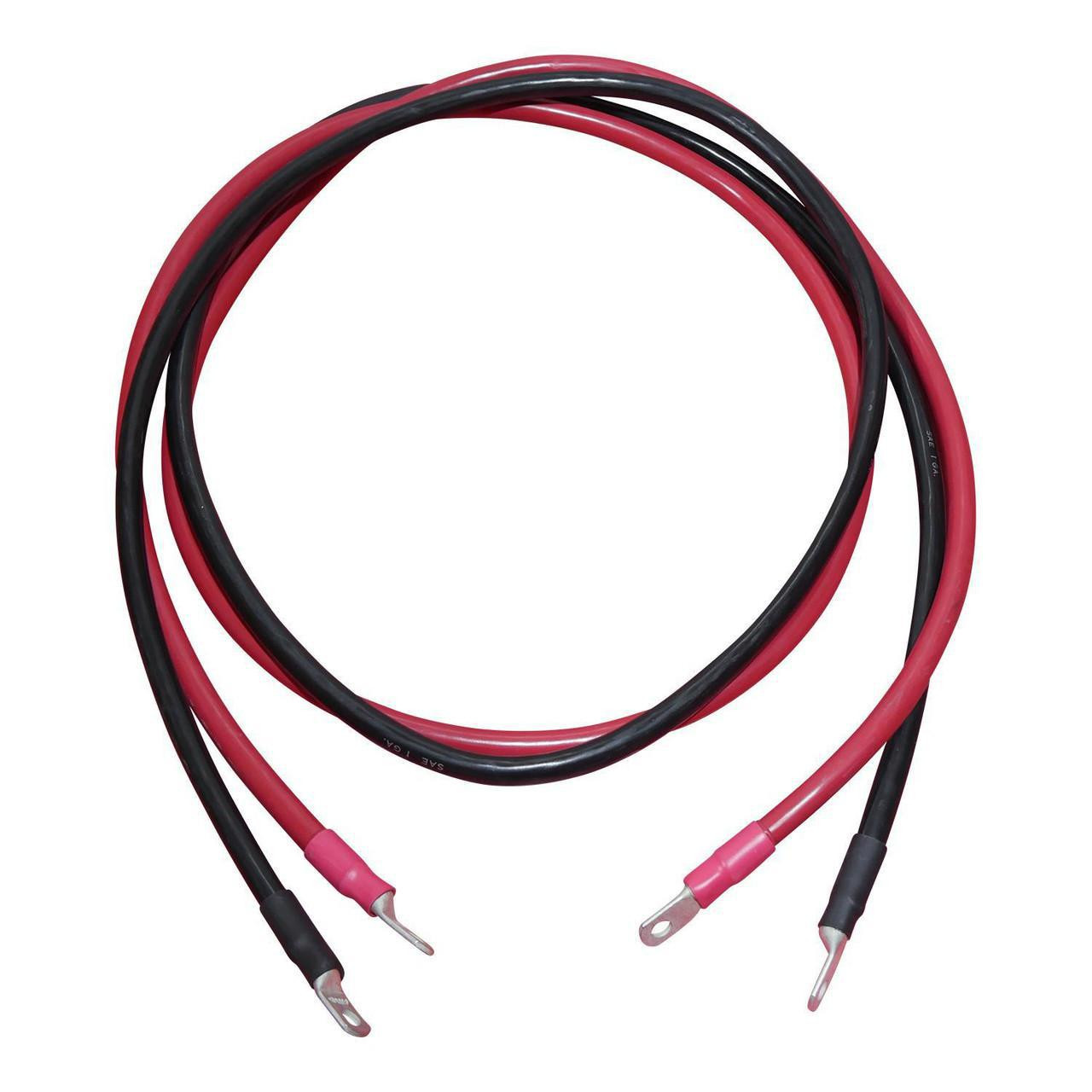 96in 2/0 AWG Battery to Inverter Cables black and red cables overlayed
