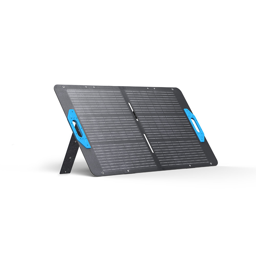 Front view of Anker SOLIX 100W Foldable Solar Panel angled right