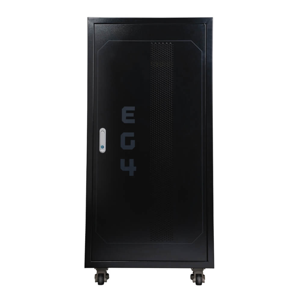 (Pre-Assembled) EG4 Enclosed Battery Rack closed door facing forward