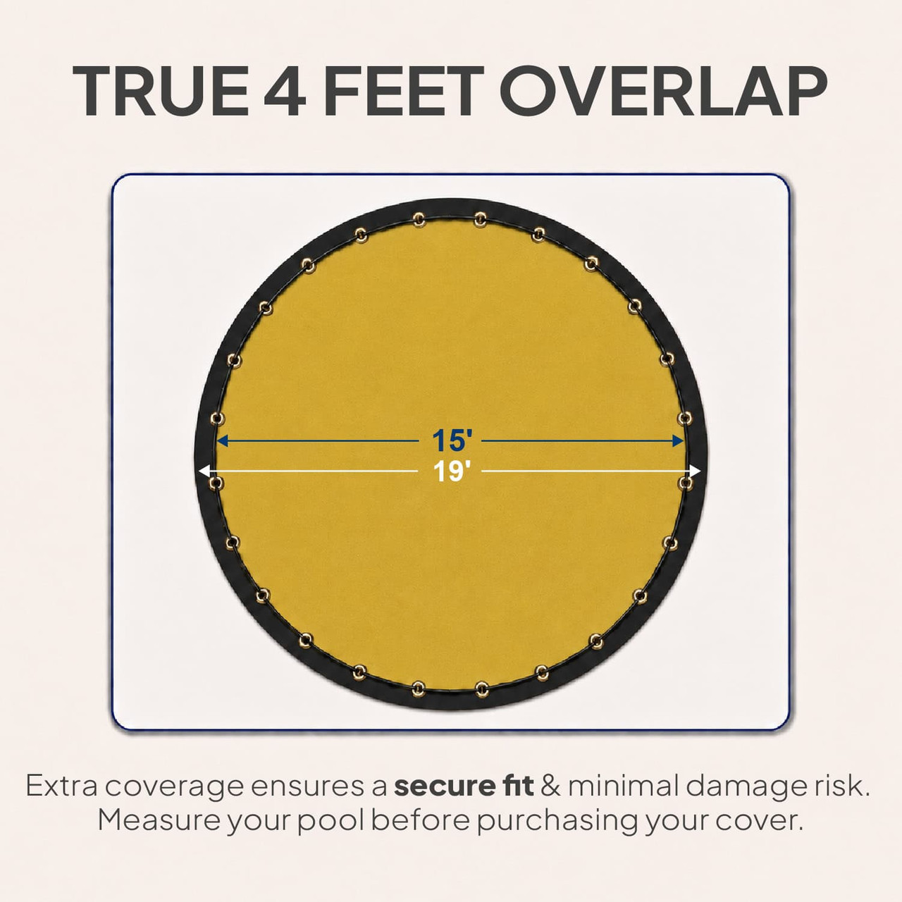 15' Premium Tan Round Winter Above-Ground Pool Cover