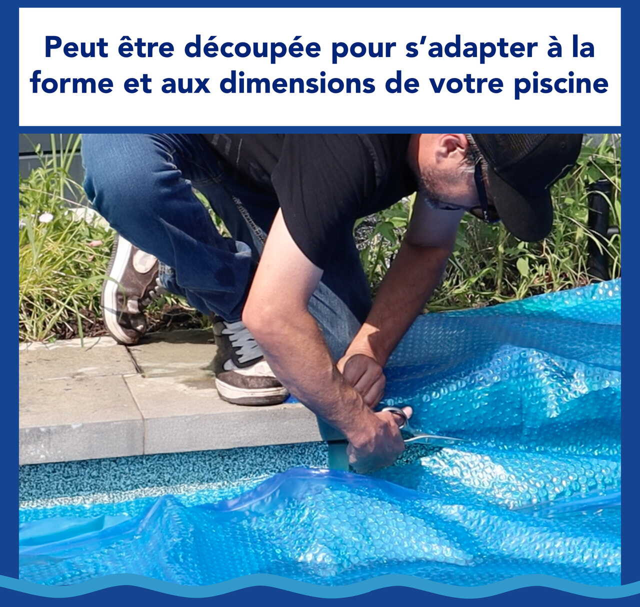 Couverture solaire ovale hors terre Deluxe bleue 15' x 24'