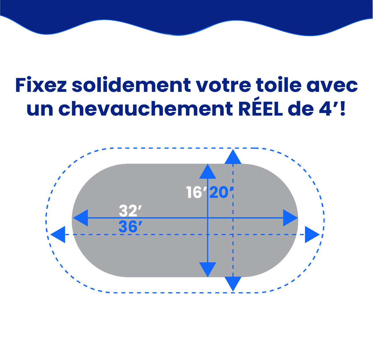 Toile d’hiver ovale Platinum Pro-Shield de 16' x 32' pour piscine hors terre