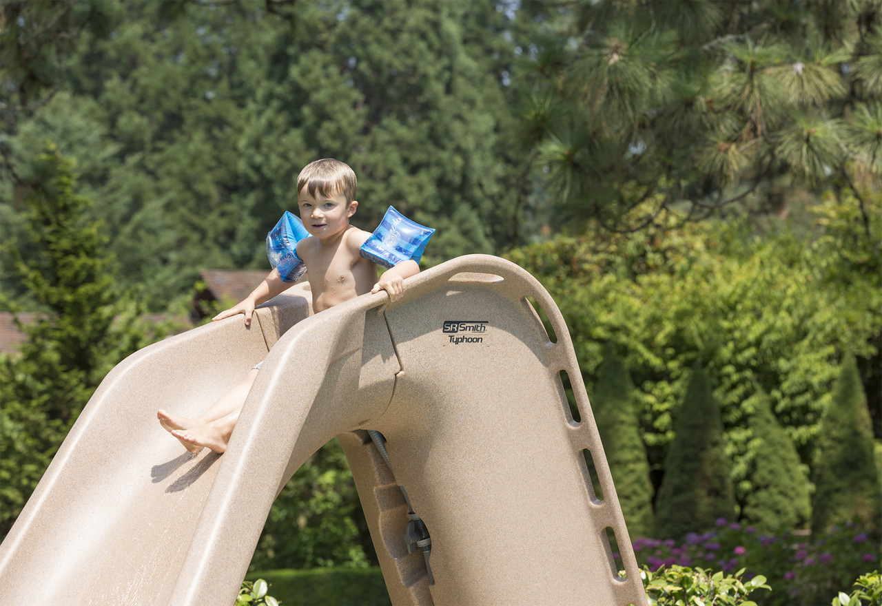 Toboggan de piscine Typhoon – Courbe droite, Gris Granite