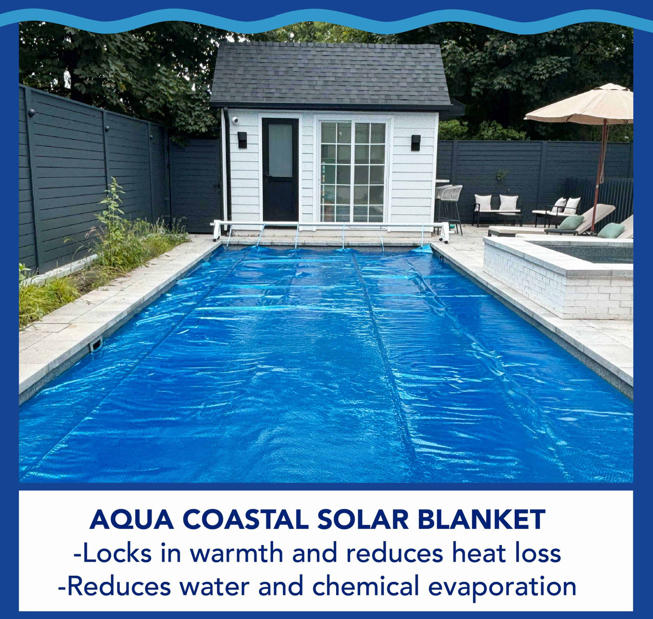 18' x 33' Oval Deluxe Blue - A/G Solar Blanket