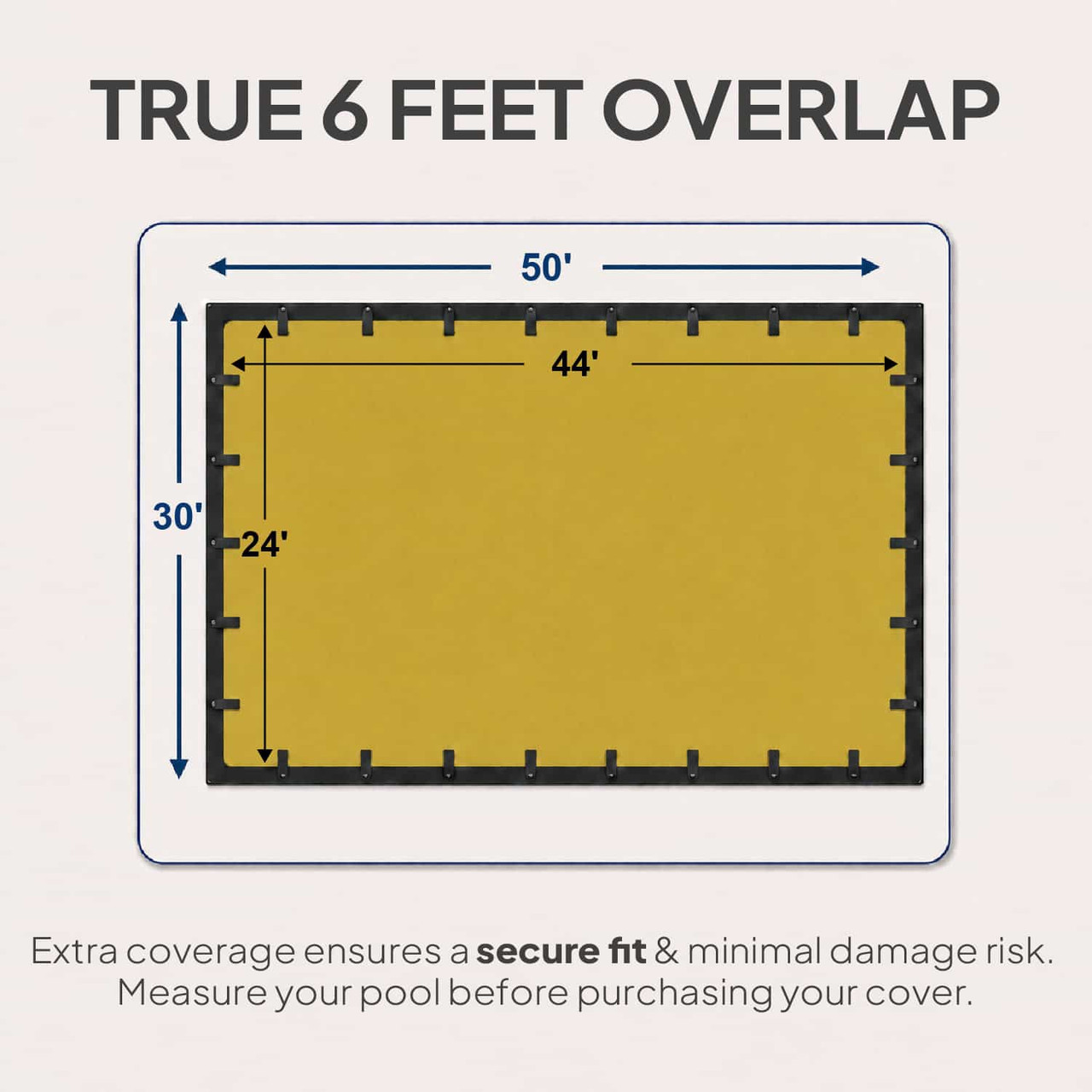24'x44' Premium Tan Rectangular Winter In-Ground Pool Cover